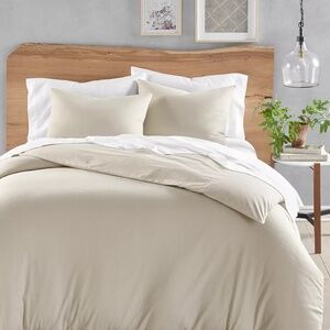 OAKE Solid Cotton Hemp 3-Pc. KING Duvet Cover Set